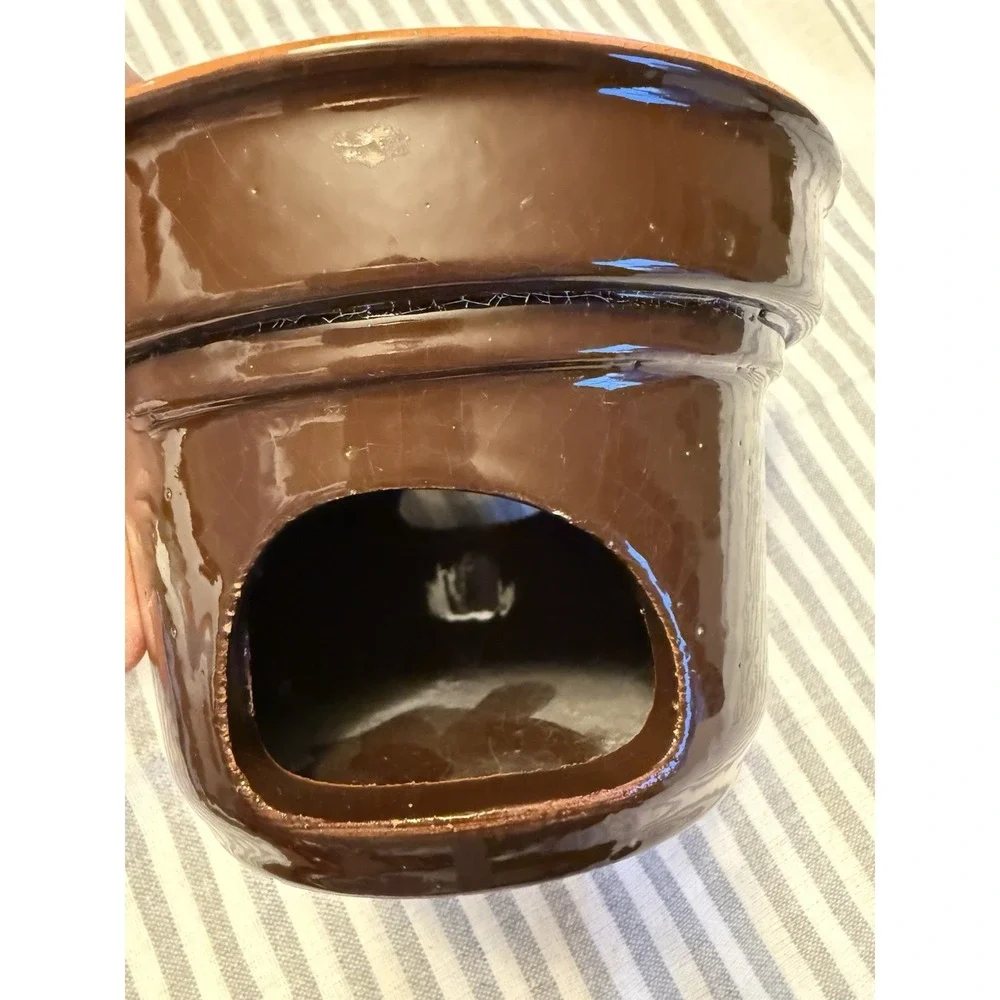 Vintage Terracotta Bagna Cauda Warmer